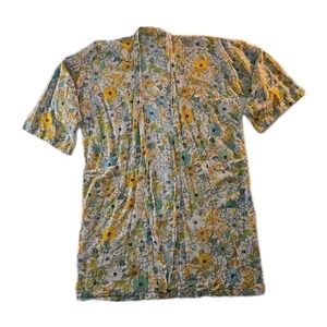 Vintage Yellow Floral  Two's Company Lightweight 100% Cotton Robe